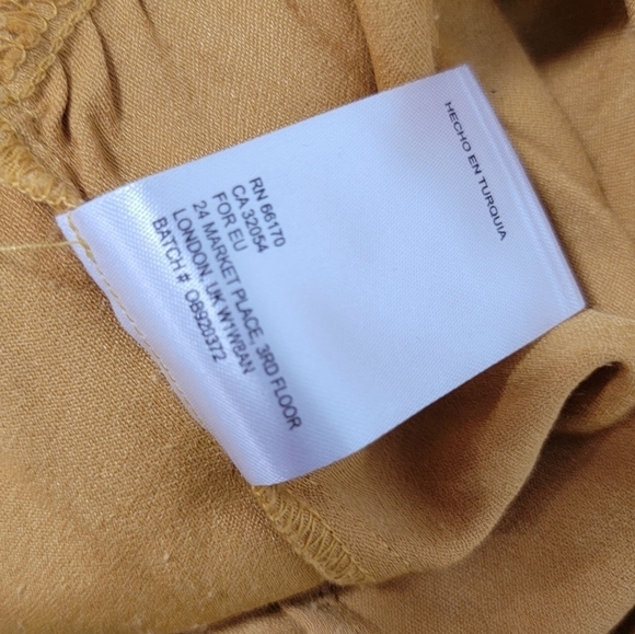 MAEVE by Anthropologie mustard tiered Goldie Ruffle neck tunic xsmall oversized - Picture 7 of 9